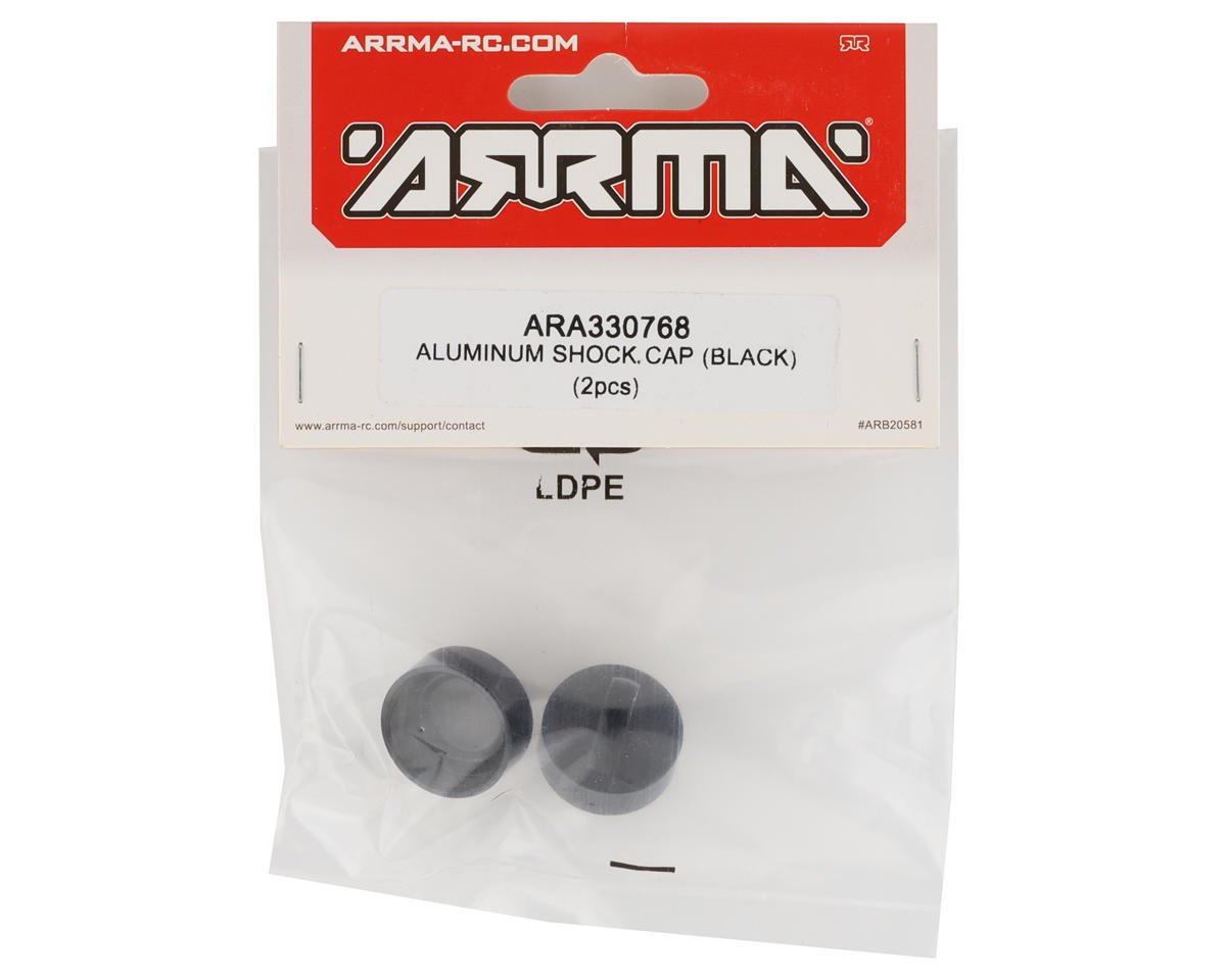 Arrma Aluminum Shock Cap Black 2 ARA330768 AMain Hobbies