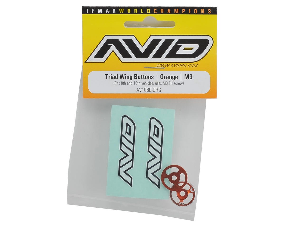 Avid RC Triad Wing Mount Buttons 2 Orange AVD1060 ORG AMain Hobbies