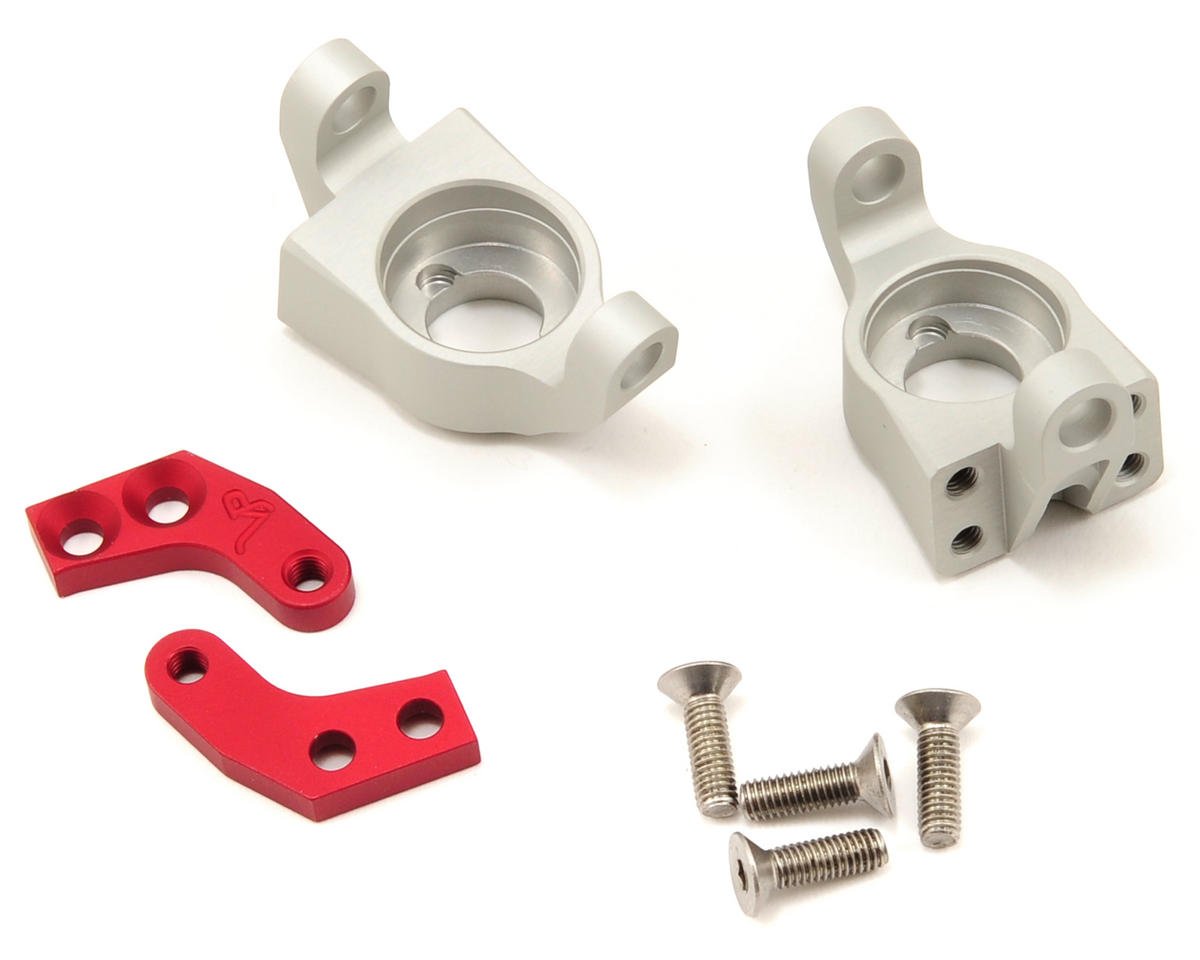 Vanquish Products Wraith Steering Knuckle Set Silver Red 2