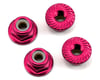 Image 1 for 175RC Aluminum 4mm Serrated Locknuts (Pink)