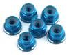Image 1 for 1UP Racing 3mm Aluminum Flanged Locknuts w/Chamfered Finish (Blue) (6)