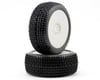 Image 1 for AKA Cityblock 1/8 Buggy Pre-Mounted Tires (2) (White) (Super Soft - Long Wear)
