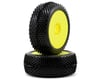 Image 1 for AKA Cross Brace 1/8 Buggy Pre-Mounted Tires (2) (Yellow) (Soft - Long Wear)