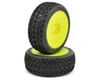 Image 1 for AKA Chain Link 1/8 Buggy Pre-Mounted Tires (2) (Yellow) (Soft - Long Wear)