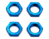 Image 1 for Team Associated 17mm Aluminum Serrated Wheel Hex Nut (Blue) (4)