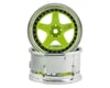 Image 1 for DS Racing Drift Element 5 Spoke Drift Wheel (Green Face/Chrome Lip/Chrome Rivet)