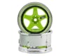Image 1 for DS Racing Drift Element 5 Spoke Drift Wheels (Green Face/Chrome Lip/Black Rivet)