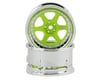 Image 1 for DS Racing Drift Element 6 Spoke Drift Wheel (Green Face/Chrome Lip/Chrome Rivet)
