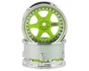 Image 1 for DS Racing Drift Element 6 Spoke Drift Wheel (Green Face/Chrome Lip/Black Rivets)