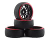 Image 1 for Firebrand RC Char D29R Pre-Mounted 2-Piece Slick Drift Tires (4) (Black/Red)