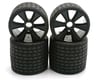 Image 1 for Gravity RC Type12 1/12 Rubber Pre-Mounted Tires Set (Black) (Front/Rear)