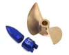 Image 1 for Hot Racing Traxxas Spartan/M41 Pro Brass Prop w/Nut & Drive Dog (Brass/Blue)