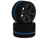 Image 1 for Jaco Prism 1/12 Mounted Foam Front Tires (2) (Blue Stripe)