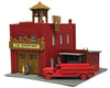Image 1 for Model Power N-Scale Built-Up "Fire House" w/Fire Engine & Figures (Lighted)