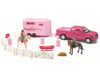 Image 1 for New Ray Pink Pick Up Truck W/Horse Trailer