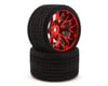 Sweep Road Crusher Belted Pre-Mounted Monster Truck Tires (Red) (2)