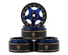 Image 1 for Treal Hobby Type B 1.0" 5-Spoke Beadlock Wheels (Black/Blue) (4) (22.4g)