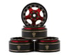 Image 1 for Treal Hobby Type B 1.0" 5-Spoke Beadlock Wheels (Black/Red) (4) (22.4g)