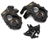 Image 1 for Treal Hobby Traxxas TRX-4 Brass Steering Knuckles Portal Covers (Black) (2)