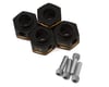 Image 1 for Treal Hobby Traxxas TRX-4 Brass Hex Adapters (Black) (4) (+3mm)