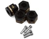 Image 1 for Treal Hobby Traxxas TRX-4 Brass Hex Adapters (Black) (4) (+5mm)