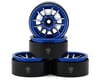 Image 1 for Treal Hobby Type L 1.9" V-Spoke Beadlock Wheels (Blue) (4)