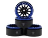 Image 1 for Treal Hobby Type D 1.9" 12-Spoke Beadlock Wheels (Black/Blue) (4)