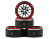 Image 1 for Treal Hobby Type D 1.9" 12-Spoke Beadlock Wheels (Silver/Red) (4)