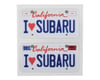 Image 1 for WRAP-UP NEXT REAL 3D U.S. License  Plate (2) (I LOVE SUBARU) (11x50mm)