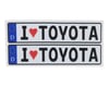 Image 1 for WRAP-UP NEXT REAL 3D E.U. License Plate (2) (I LOVE TOYOTA) (11x50mm)
