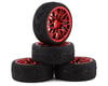 Image 1 for Yeah Racing Spec T Pre-Mounted On-Road Touring Tires w/LS Wheels (Red) (4)
