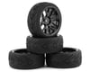 Image 1 for Yeah Racing Spec T Pre-Mounted On-Road Touring Tires w/CS Wheels (Black) (4)