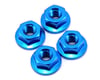 Image 1 for Yokomo 4mm Aluminum Serrated Flanged Nut (Blue) (4)