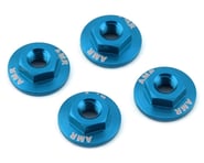 AMR 4mm Aluminum Serrated Flange Nut (Blue) (4) | product-related