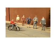 more-results: This is a pack of seven O Scale Bachmann SceneScapes City People with Motorcycle. Popu