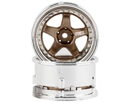 more-results: DS Racing Drift Element 5 Spoke Drift Wheels (Bronze & Chrome w/Gold Rivets) (2)