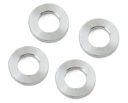 more-results: This is a pack of four replacement PSM 4x10x1mm RC8B3 Lower Arm Spacers in Silver colo