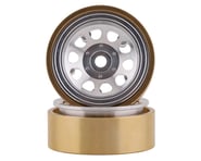 SSD RC SCX24 1.0” Aluminum / Brass D Hole Beadlock Wheels (Silver) (2) | product-related