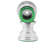 more-results: Treal Hobby Losi LMT Aluminum Monster Truck Bead-Lock Wheels (Silver/Green) (2)