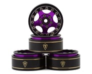 more-results: Treal Hobby Type B 1.0" 5-Spoke Beadlock Wheels (Black/Purple) (4) (22.4g)