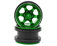 more-results: Treal Hobby Type A 2.9" 6-Spoke Slotted Beadlock Aluminum Wheels (Green) (2)