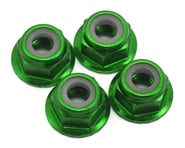Traxxas 4mm Aluminum Flanged Serrated Nuts (Green) (4) | product-related
