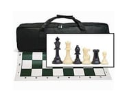 more-results: Great tournament chess set in a canvas bag! This roll up board is made of a sturdy vin