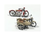 more-results: This set of Woodland Scenics HO Scale Motorcycles and Sidecar Features: 7 metal castin