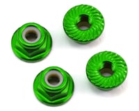 175RC Aluminum 4mm Serrated Locknuts (Green)