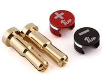 1UP Racing LowPro Bullet Plug Grips w/4-5mm Bullets (Black/Red)