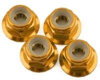 1UP Racing 4mm Serrated Aluminum Locknuts (Gold) (4)