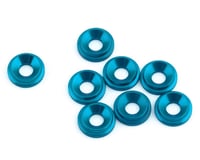 1UP Racing 3mm LowPro Countersunk Washers (Bright Blue) (8)