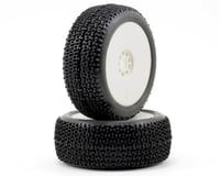 AKA Cityblock 1/8 Buggy Pre-Mounted Tires (2) (White) (Super Soft - Long Wear)
