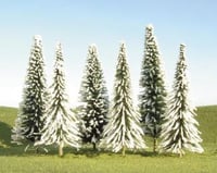 Bachmann Scenescapes Pine Trees w/Snow (6) (5-6")